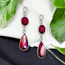 EB Design Shania earrings ruby/Oyster shell