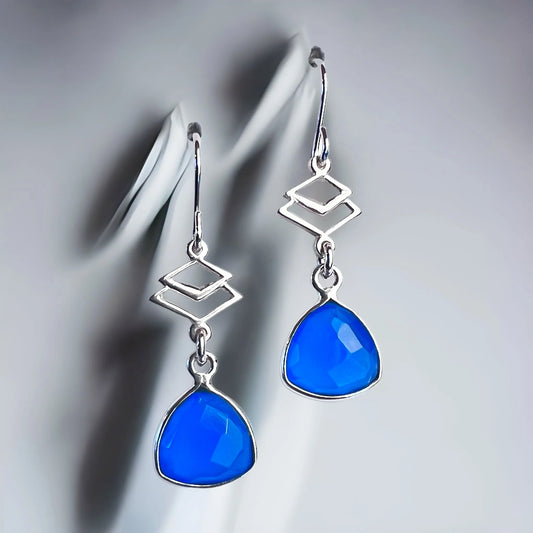 EB Design Ashley Earrings blue chalcedony