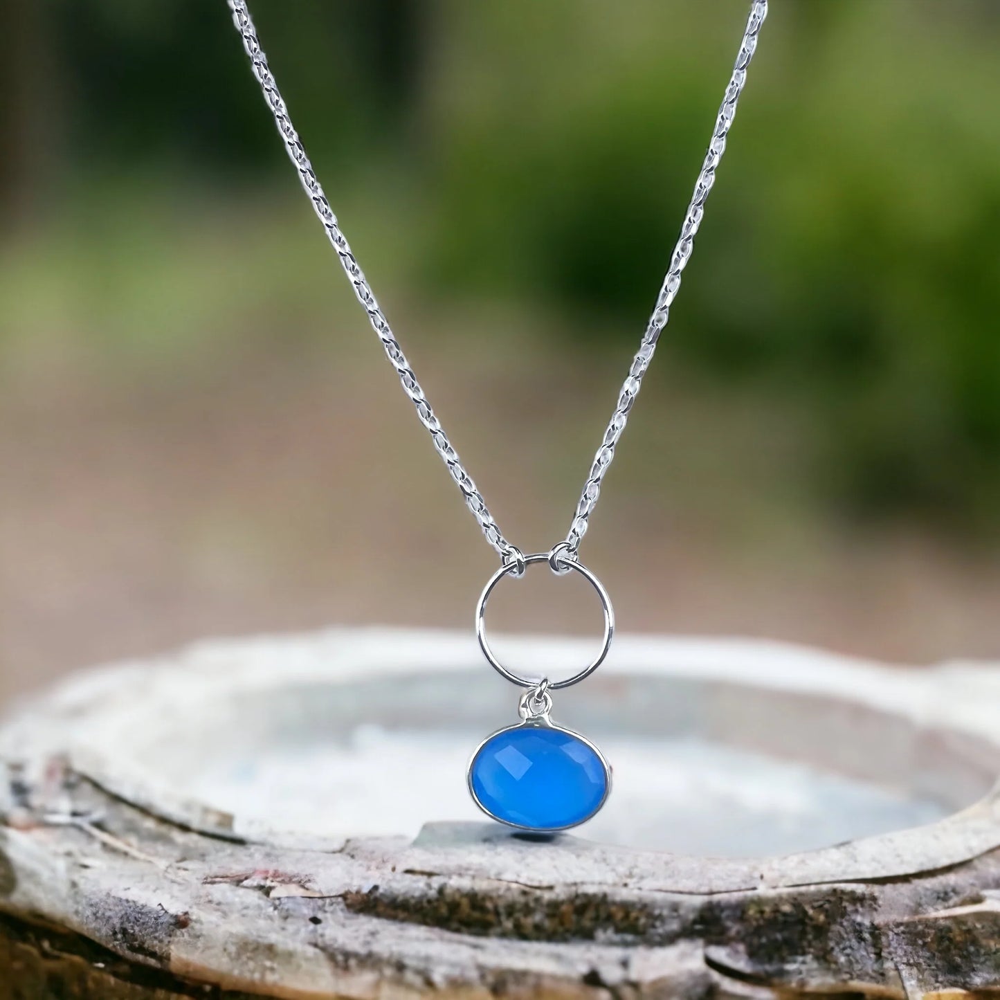 EB Design necklace Olivia blue chalcedony