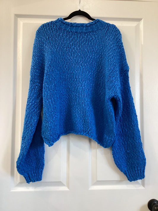 Orange fashion mock neck knit sweater