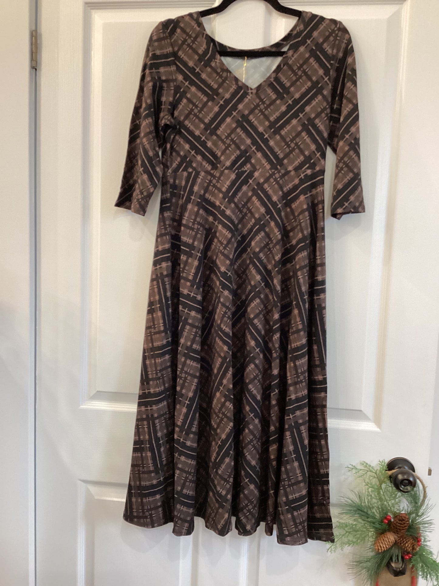 Blue Sky plaid coffee soul dress bamboo