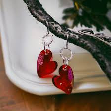 EB swirling heart earrings