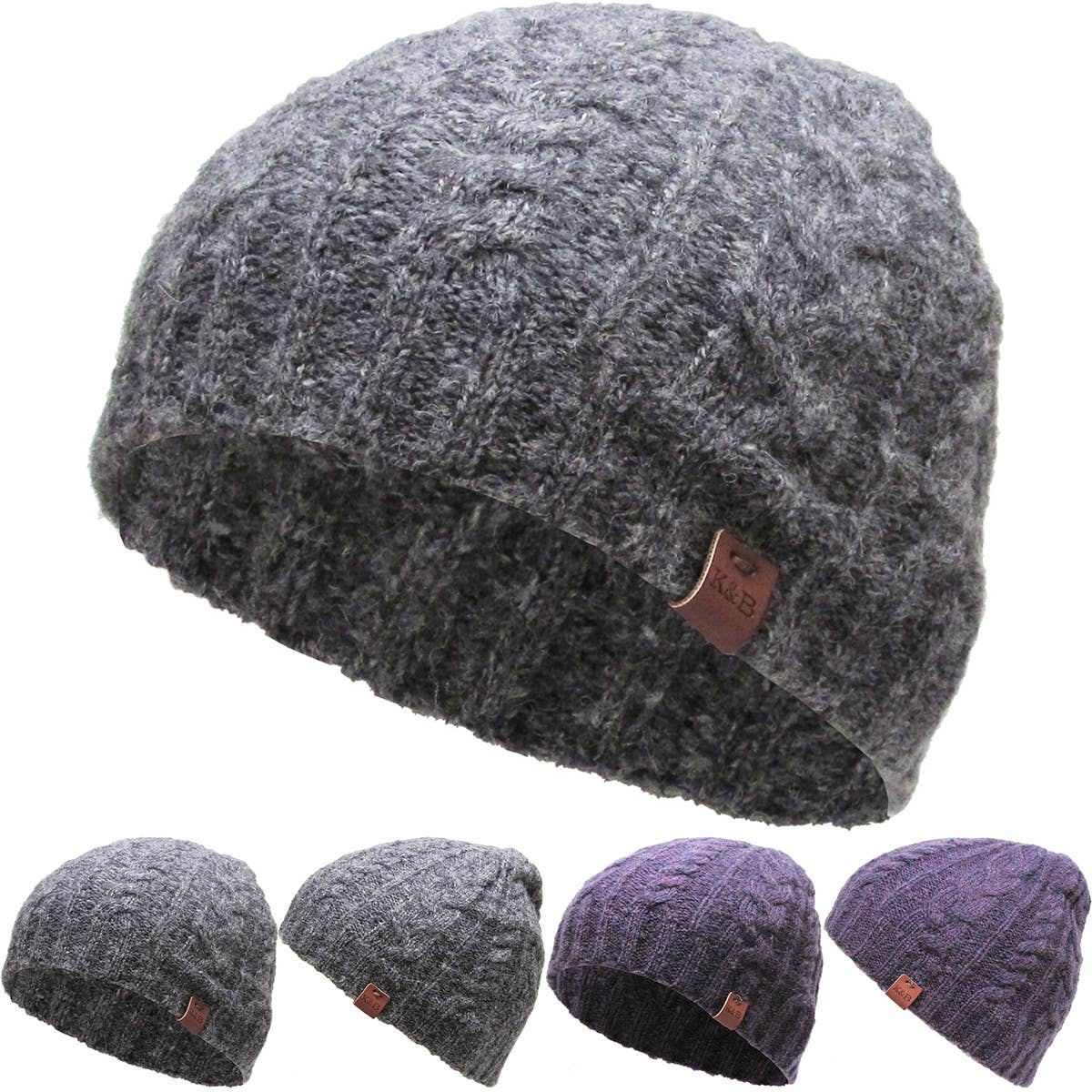 HEATHER CABLE KNIT BEANIE