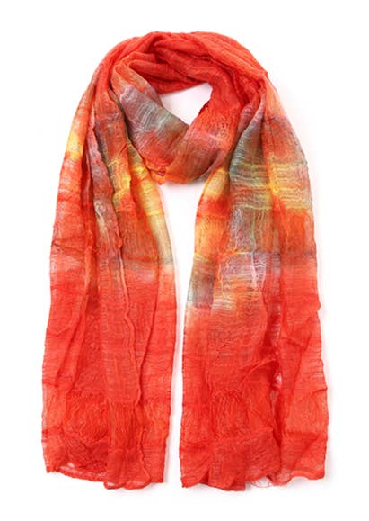 Coral - Tie Dye Scarf