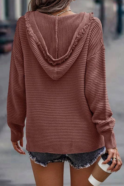 Long sleeve sweater with hood