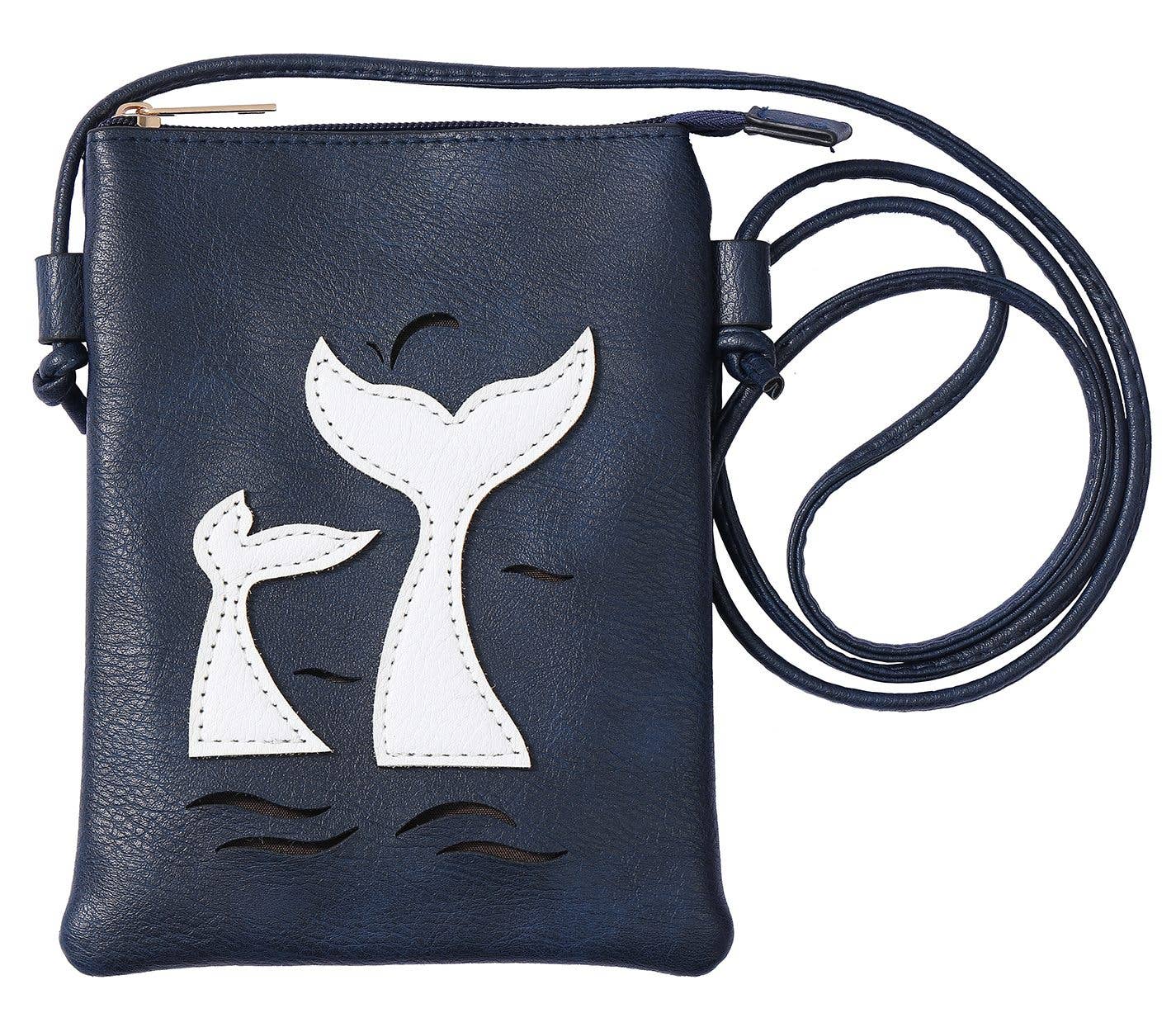 Navy - Whale Tail Lacer cut crossbody cellphone bag