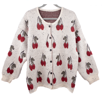 SDK179 Cherries Print Cardigans