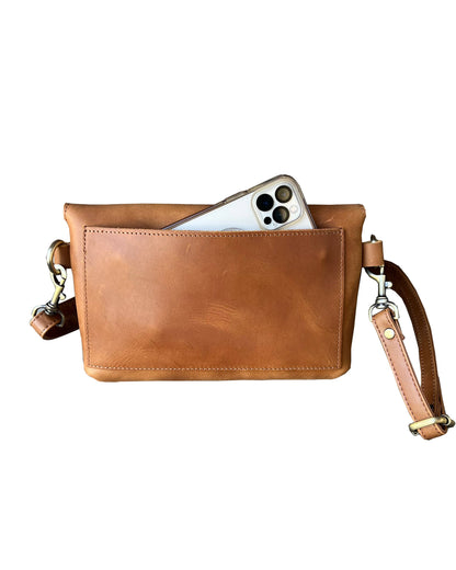 W022L crazy horse genuine leather crossbody