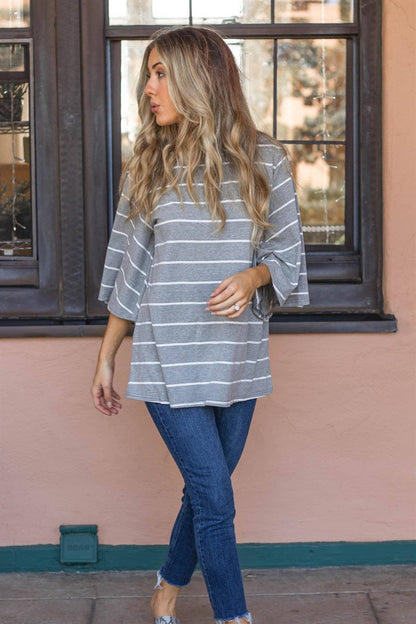 Bell Sleeve Striped Austin Top