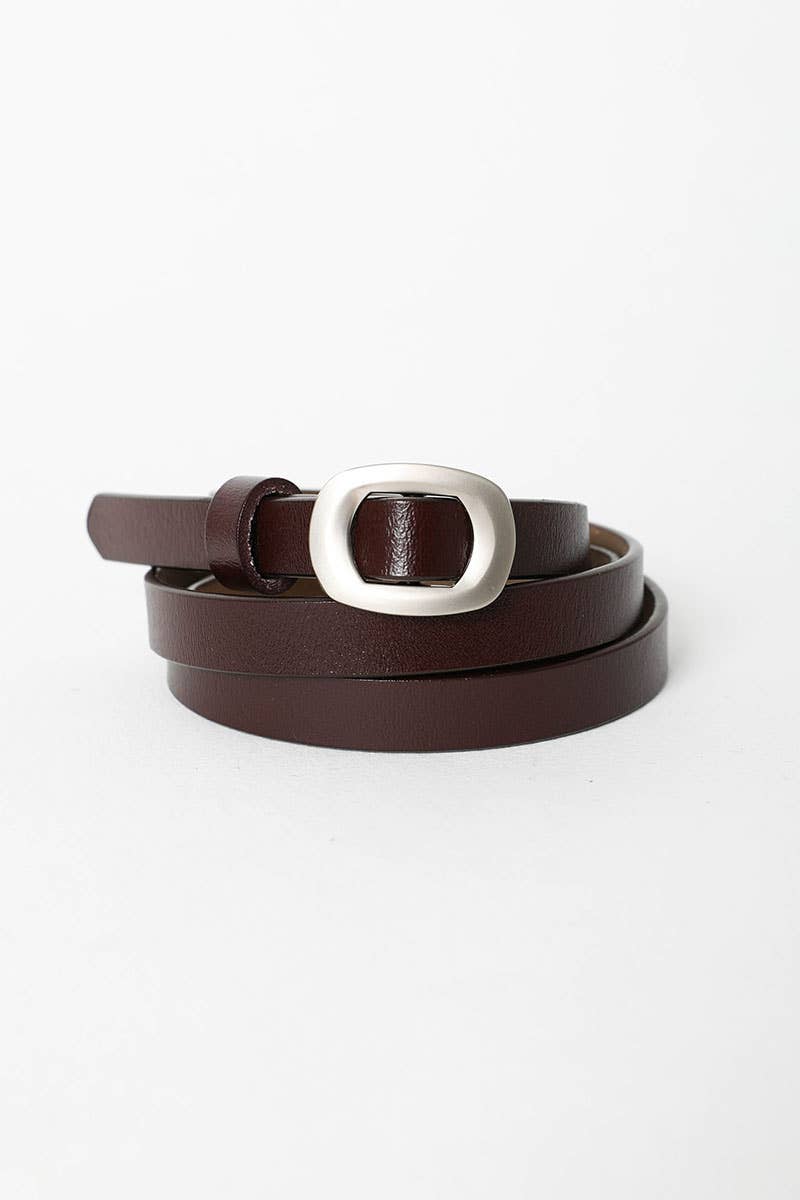 Skinny Modern Leather Cinch Belt