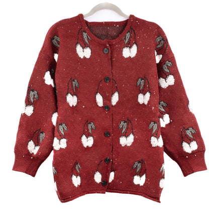 SDK179 Cherries Print Cardigans