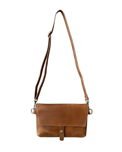 W022L crazy horse genuine leather crossbody