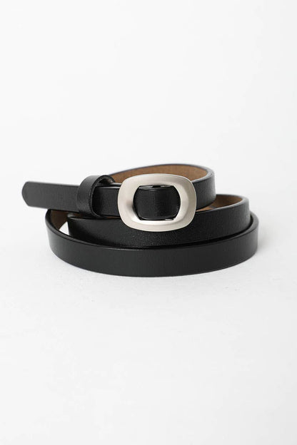 Skinny Modern Leather Cinch Belt