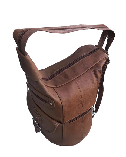 3611A cowhide leather backpack brown