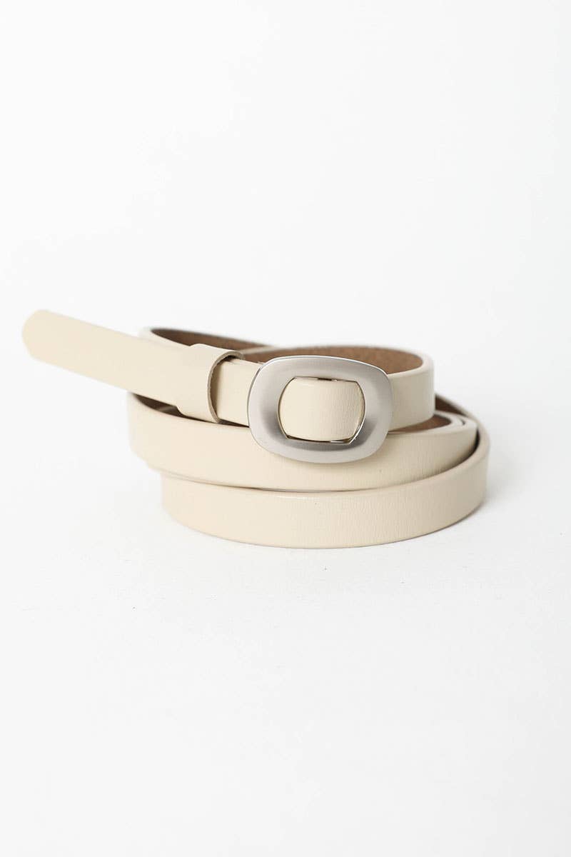 Skinny Modern Leather Cinch Belt