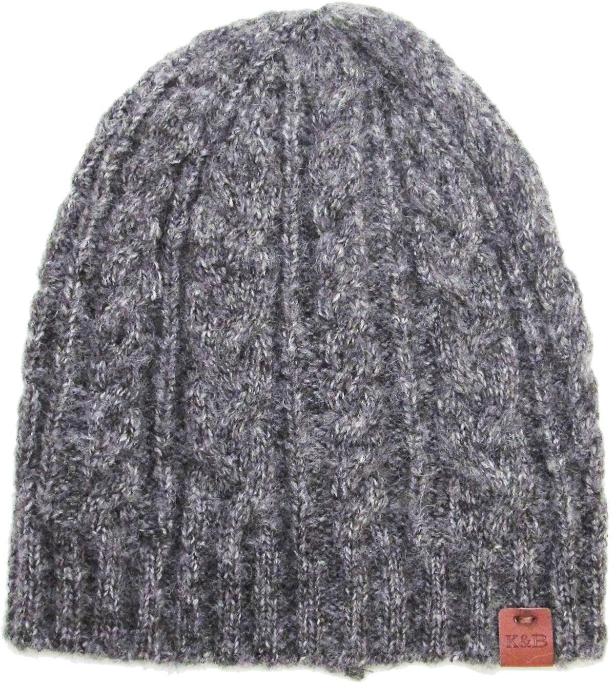 HEATHER CABLE KNIT BEANIE