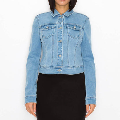 STONE-WASHED BASIC DENIM JACKET