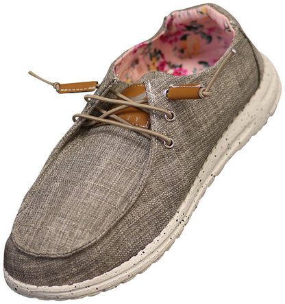 NORTY - Women's Lightweight Loafer Slip On Lace Up Boat Shoe