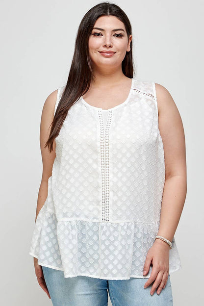 Plus Size Crochet Trim Ruffled Tunic - Plus Size Clothing