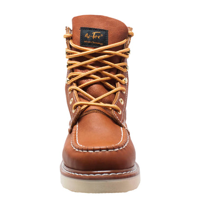 Mens Brown Moc Toe Work Boot