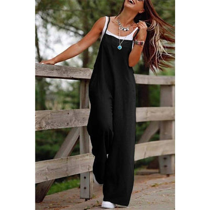 New Casual Pocket Decor Casual Suspender Jumpsuit