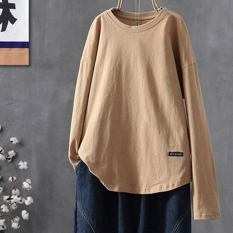 Stylish Hollow Out Back Long Sleeve Solid Top